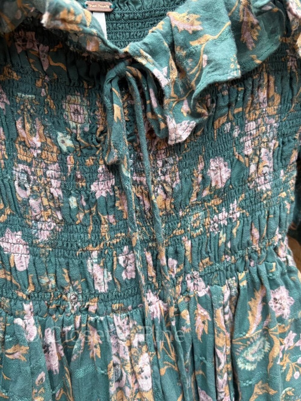 Free People Oasis Floral Midi Dress Jade Green Size Small Boho Western - Picture 8 of 17